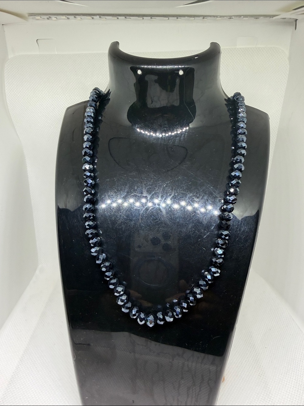 Faceted Black Bead Necklace — Women Jewelry